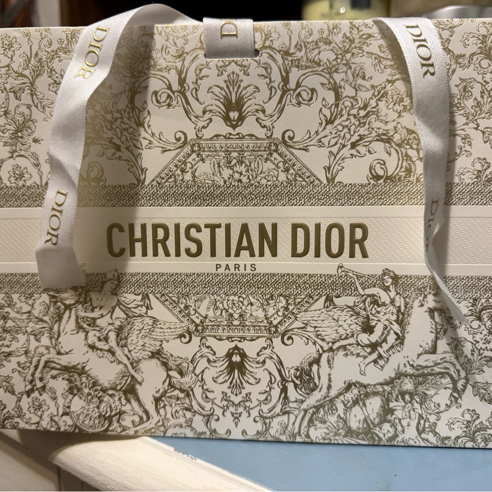Dior White and Gold Gift Bag Never Used